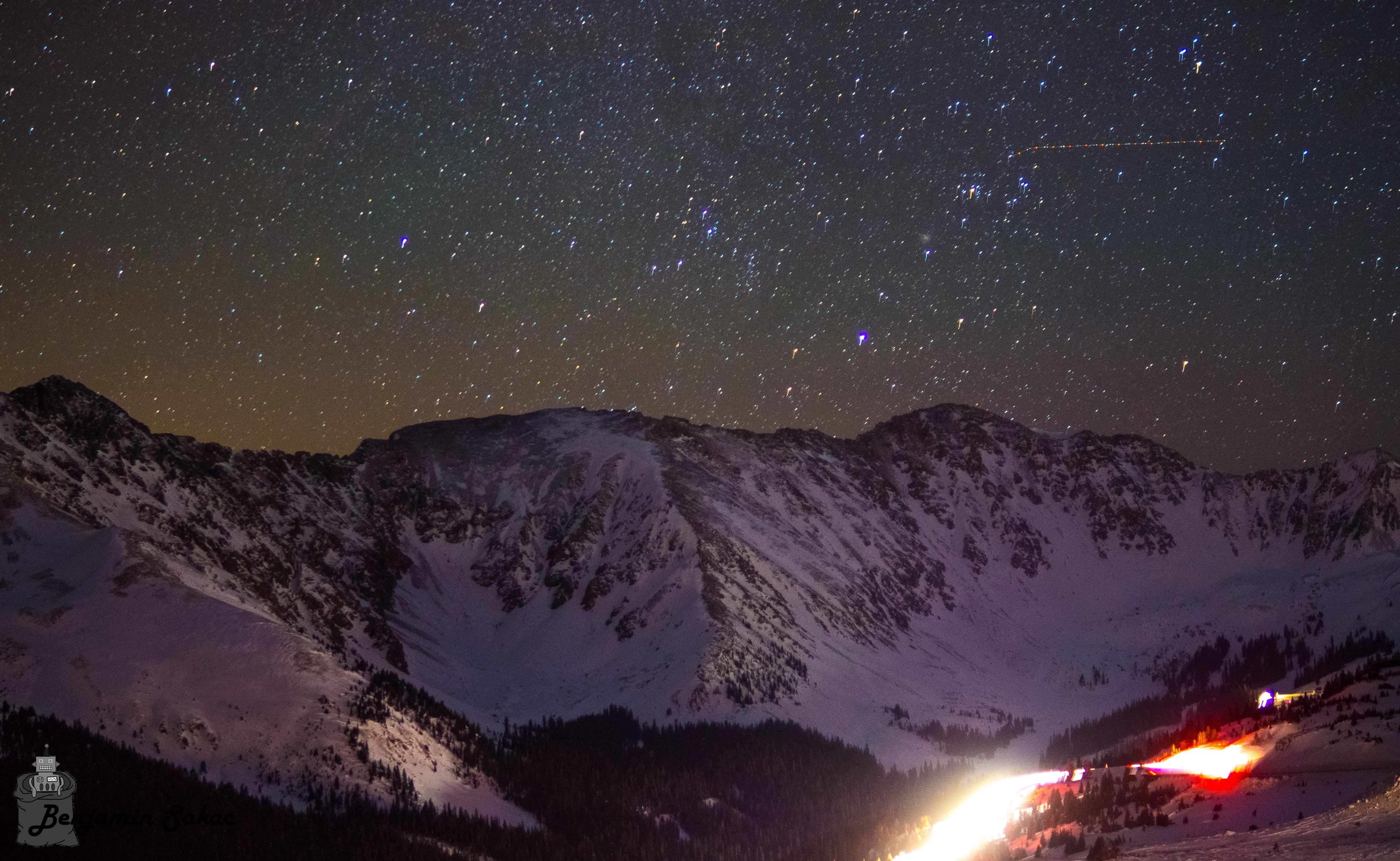 Starry sky over Loveland Pass