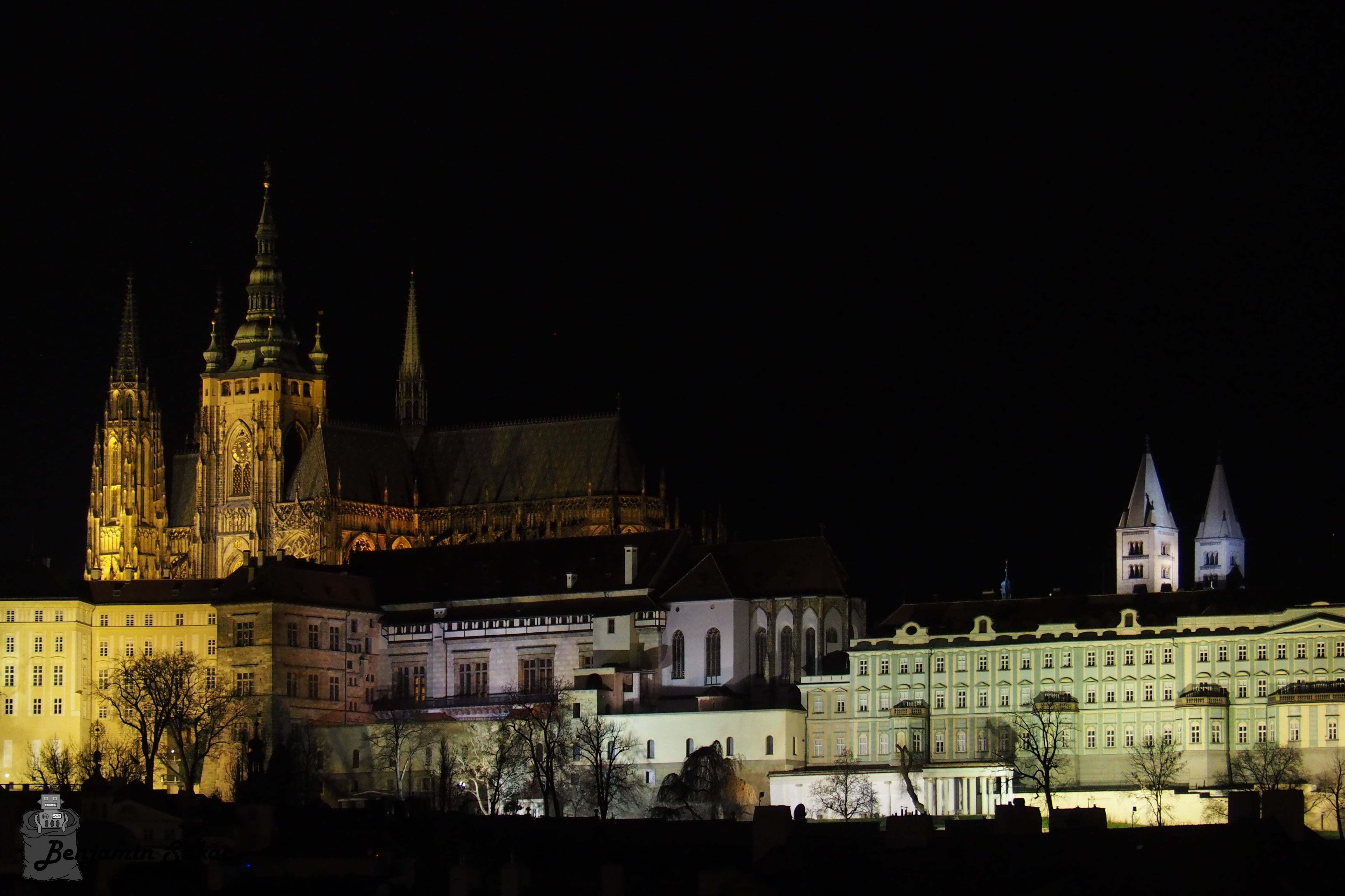 Prague Castle at night